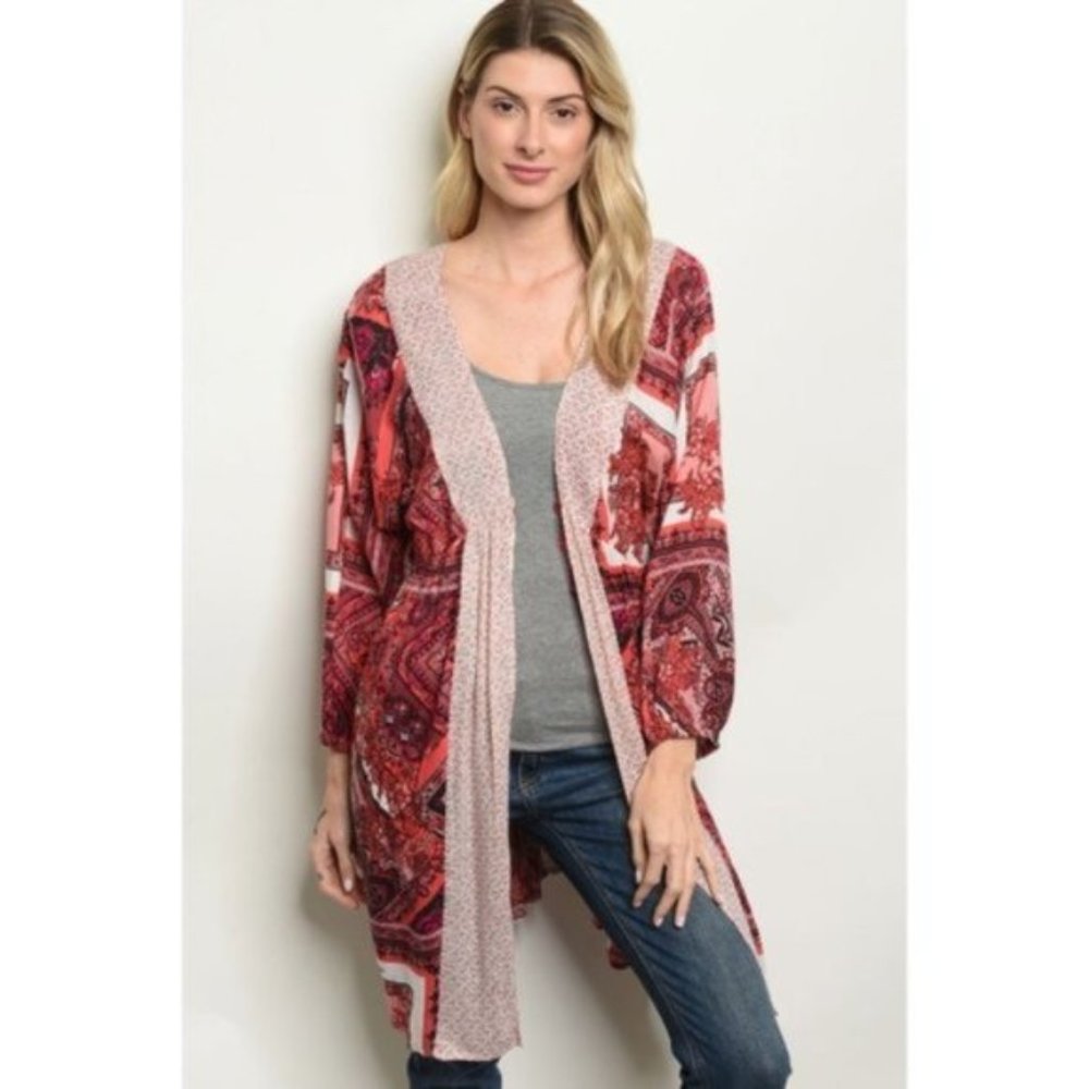 Red Patterned Kimono